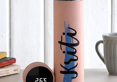 Illuminate Your Hydration: The Personalized Pink LED Temperature Bottle