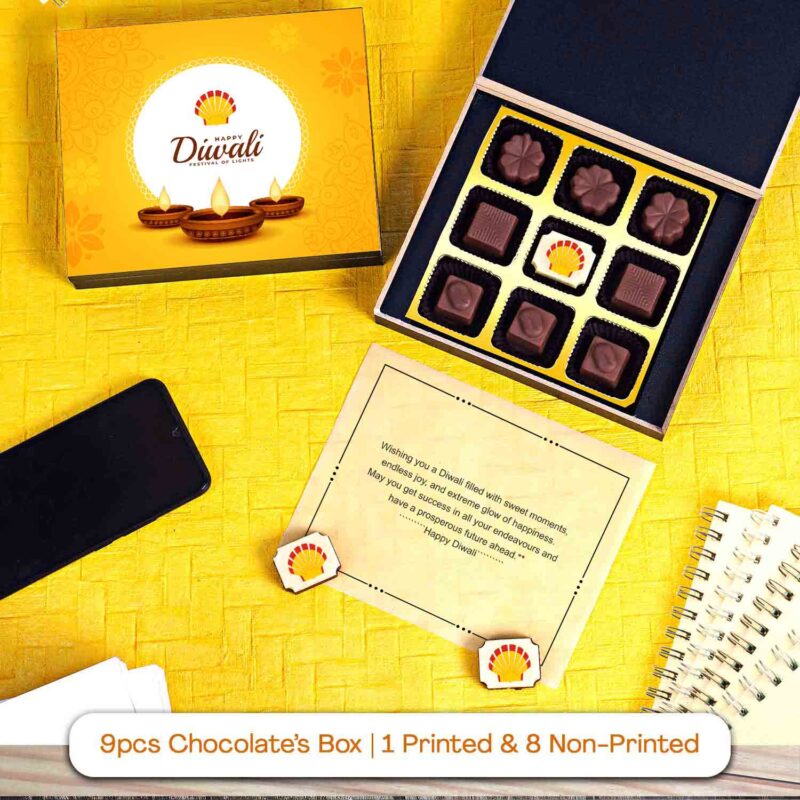 Diwali Chocolate Hampers with Logo Print for Corporate Gifts